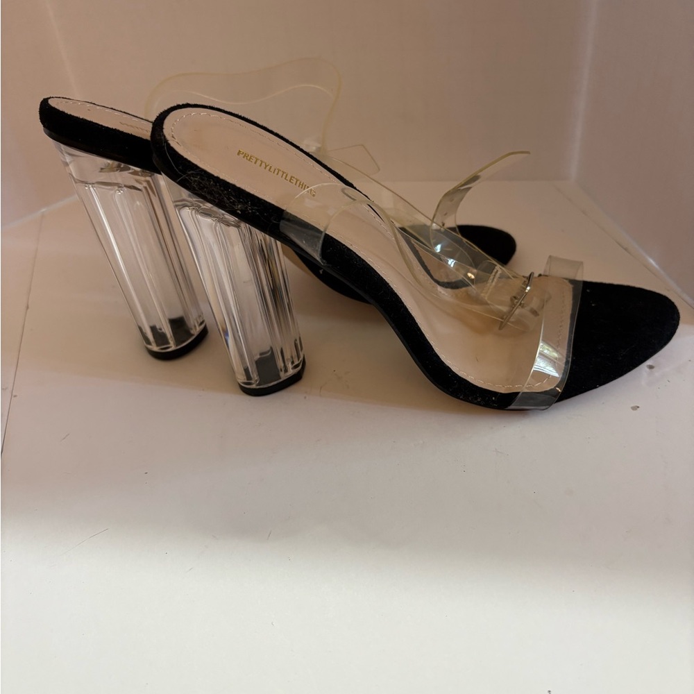 Pretty Little Thing Black and Clear Women's Heels size 3 - Picture 2 of 7